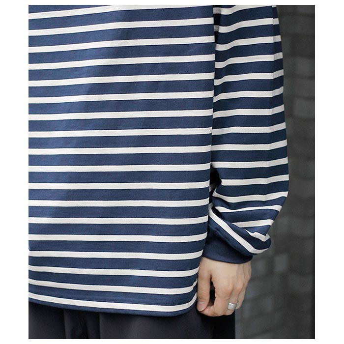 ザ デイ THE DAY モックネック ボーダー ロングスリーブ Tシャツ
