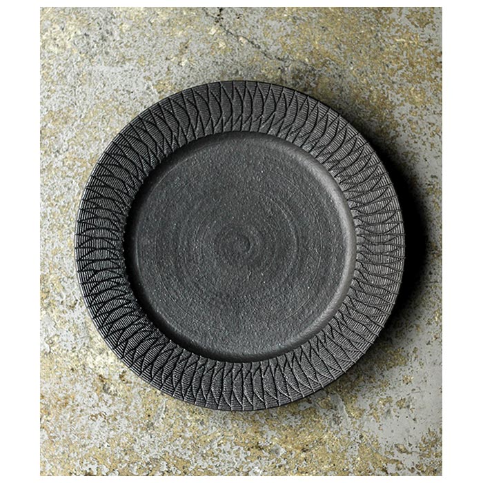沖誠 笠間焼 バーク 8寸 リム皿 BARK PLATE (OM-9
