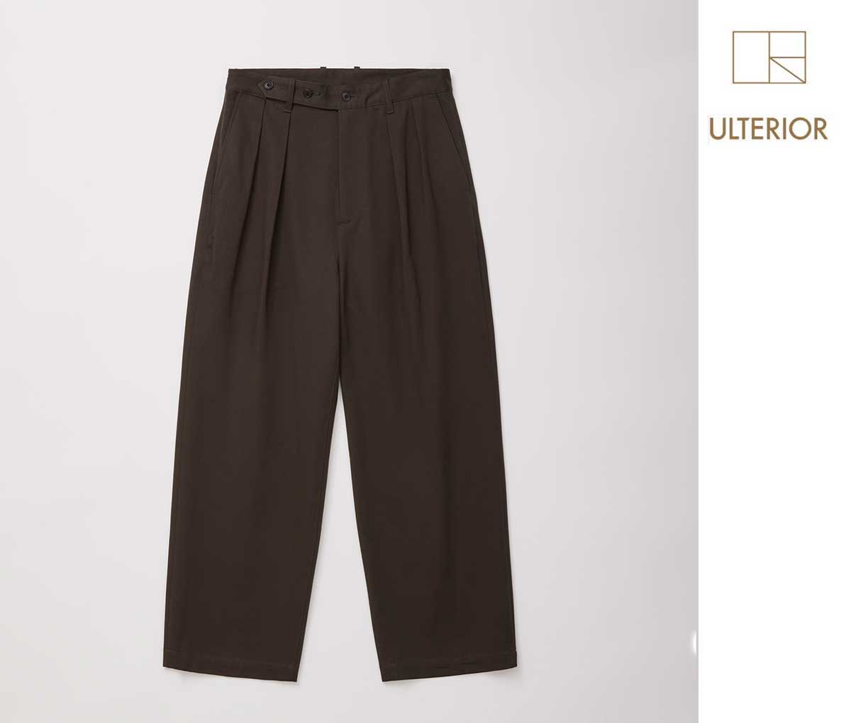 23AW Ulterior ウォッシュド 備前 タック パンツ 501P▲ ULTERIOR Washed Bizen Gabardine Tucked Pants | 大阪心斎橋の