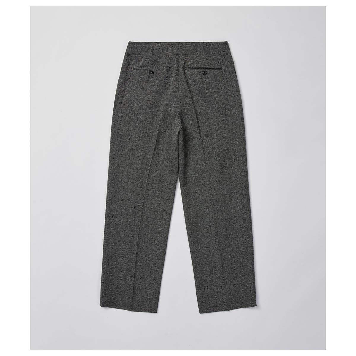 アルテリア ULTERIOR ウール 和紙 ヘリンボーン タック トラウザー