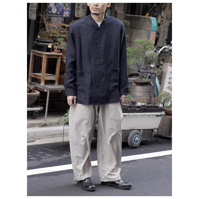 アルテリア ULTERIOR リネン レーヨン ツイル ワークシャツ