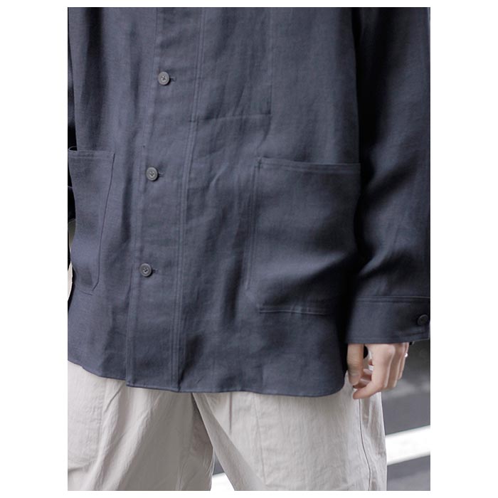 アルテリア 24SS リネンレーヨンツイルワークシャツジャケット アルテリア 24SS リネンレーヨンツイルワークシャツジャケット