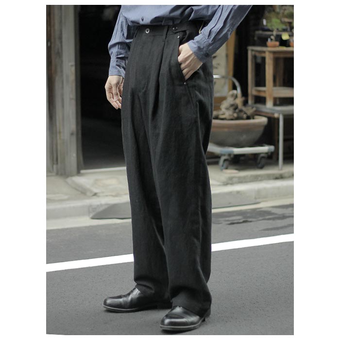 超激安 アルテリア ULTERIOR コットンリネン ブロークン ツイル ワイド パンツ