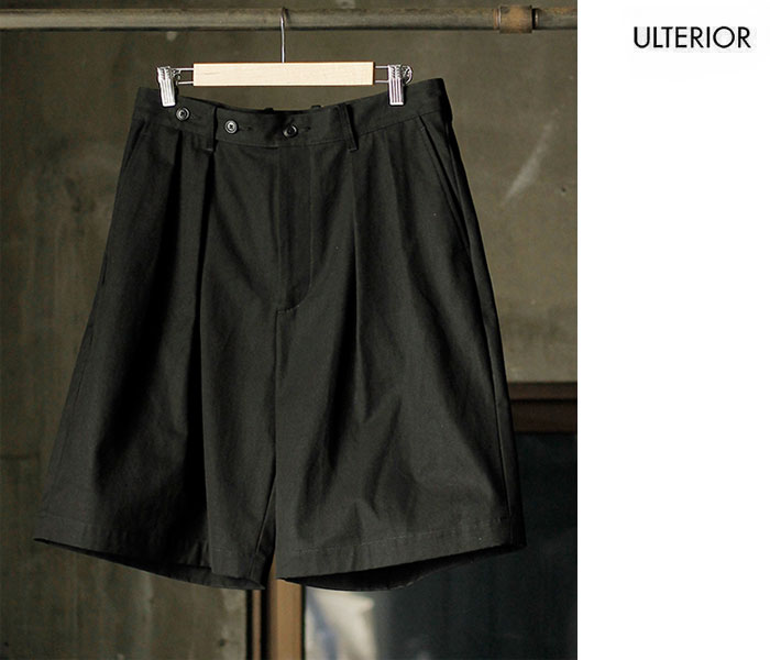 アルテリア ULTERIOR ツイステッド ライトキャンバス タックショーツ