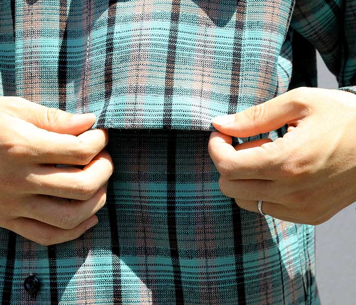 ULTERIOR - WOOL SHADOW CHECK P/O SHIRT Black | koko