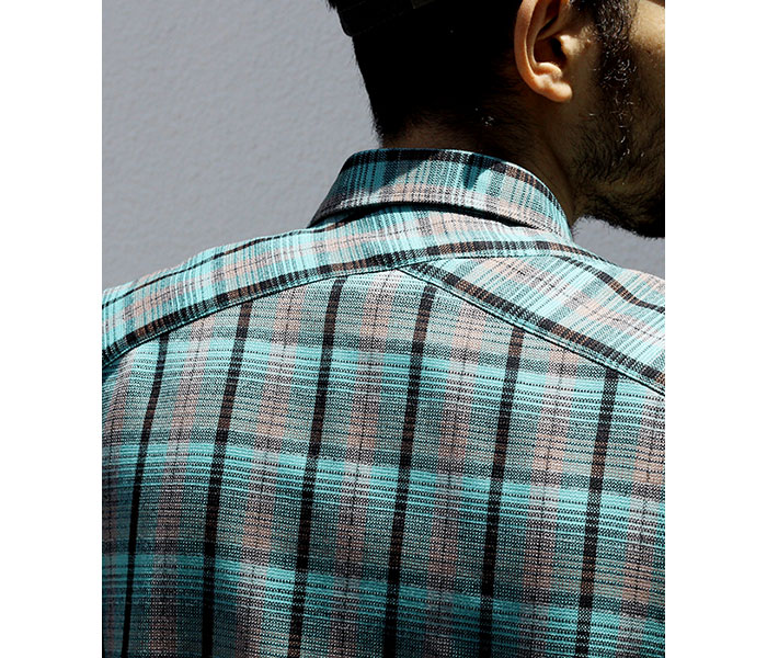 ULTERIOR - WOOL SHADOW CHECK P/O SHIRT Black | koko
