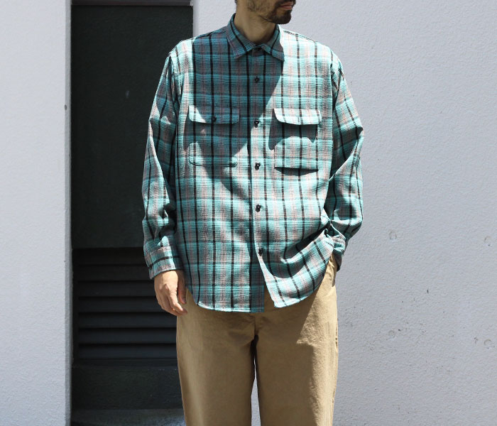 アルテリア ULTERIOR ウール シャドーチェック シャツ WOOL