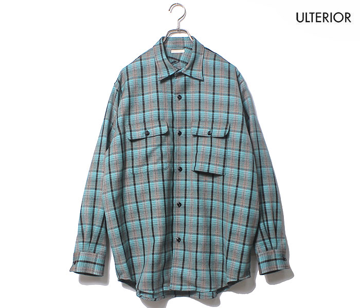 アルテリア ULTERIOR ウール シャドーチェック シャツ WOOL