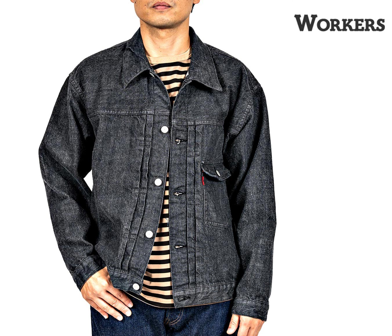 Darich ブラック デニムジャケット フリーサイズ 予約商品(お届け予定 2月頃以降) ワーカーズ WORKERS Tバック 1st