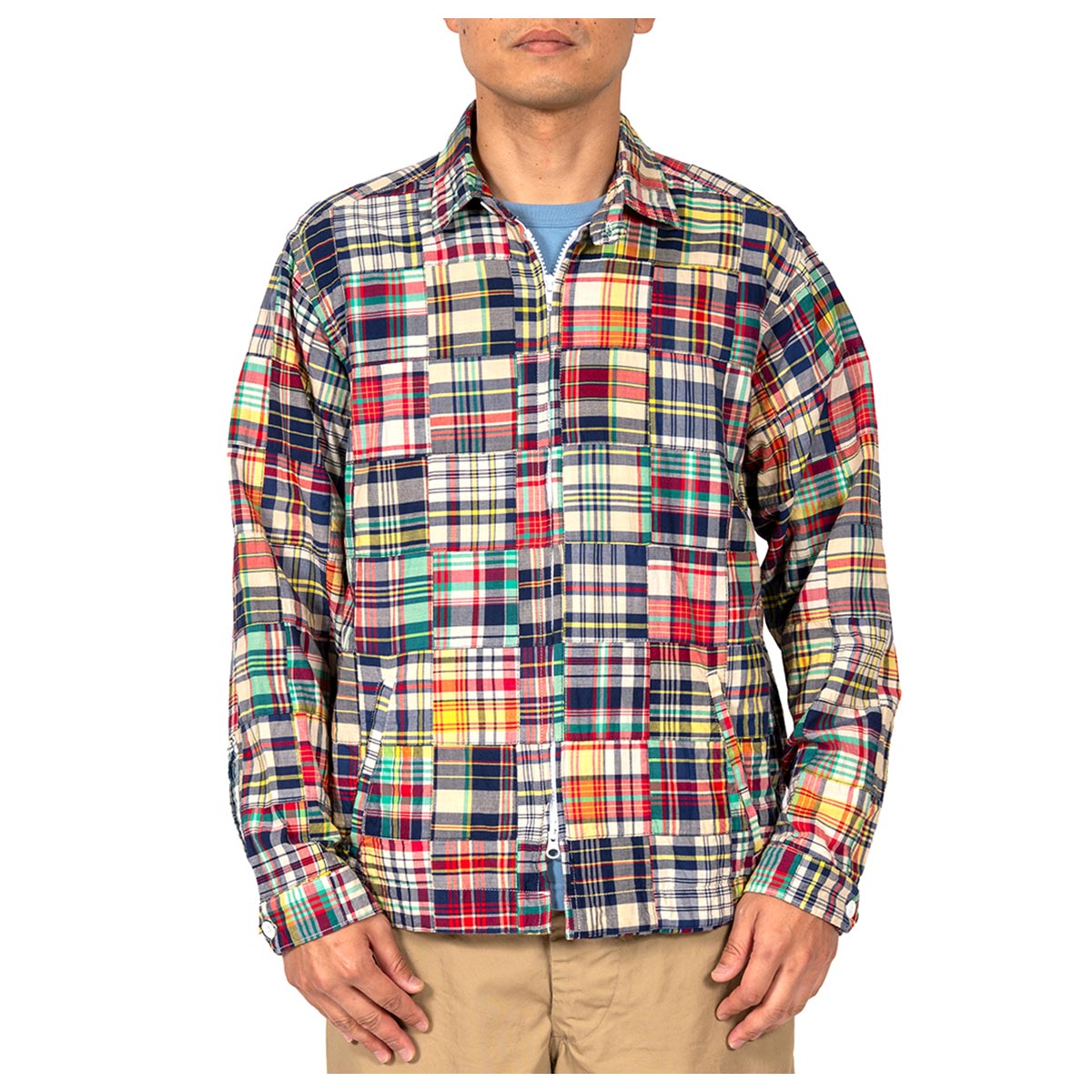 80s-90s C.W マドラスチェック　コットン　ジップ　スウィングトップ 2602swtmd_3.jpg