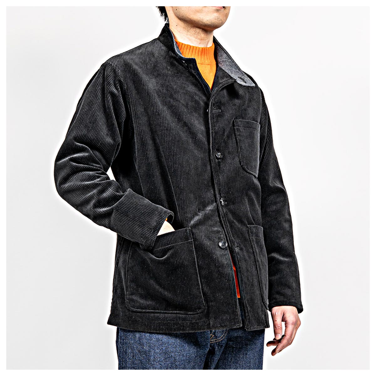 WORKERS コーデュロイ フォレスティエール ジャケット ブラック 予約商品(お届け予定 9月頃以降) ワーカーズ WORKERSフォレス