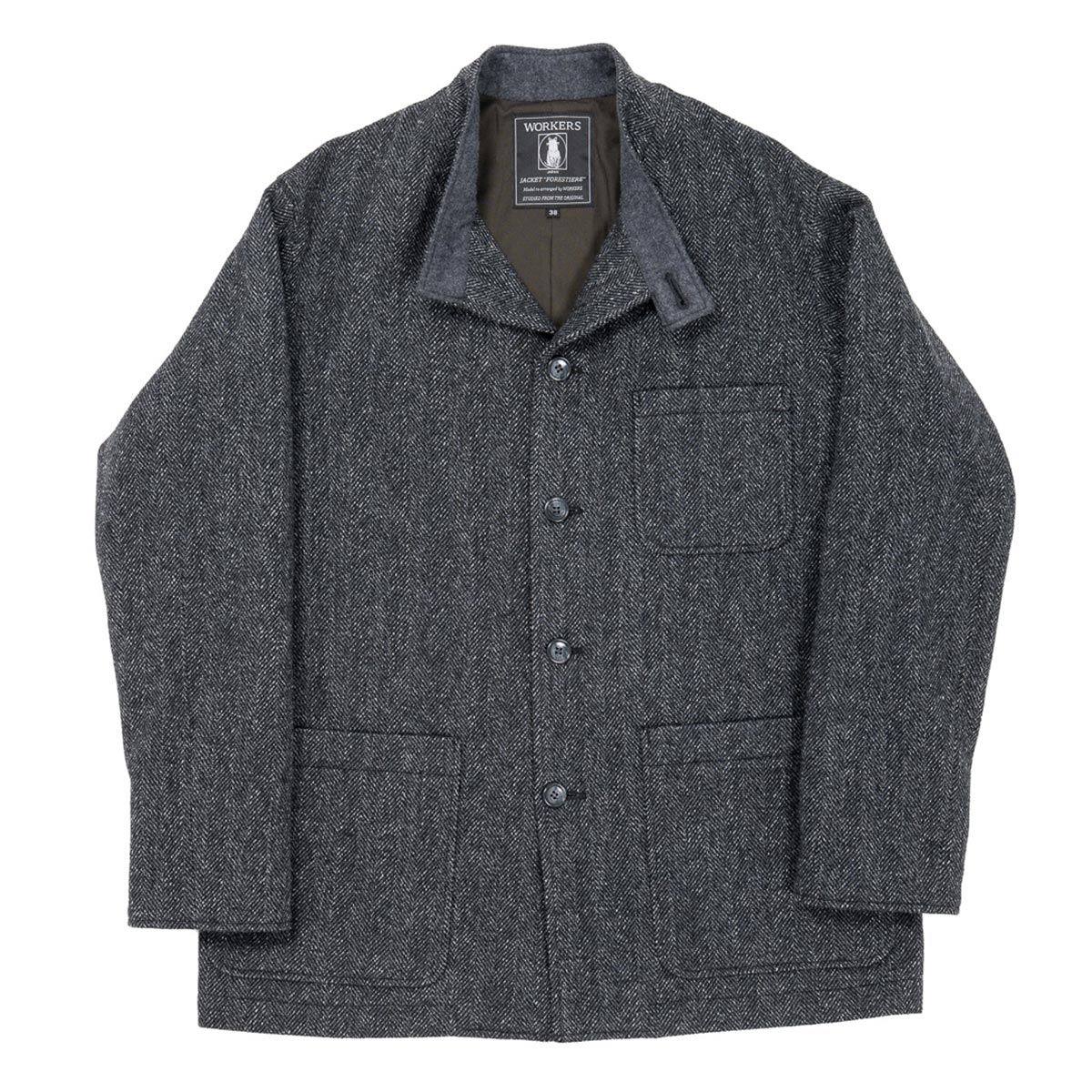 24AW Atlast＆co LOT403 W32 ヘリンボーン ツイード 予約商品(お届け予定 9月頃以降) ワーカーズ WORKERSフォレス