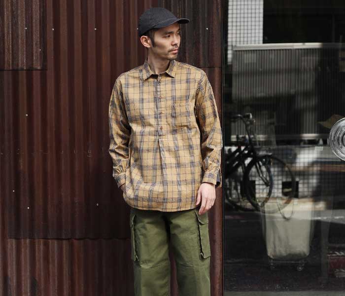 ワーカーズ WORKERS グランパシャツ チェック Grandpa Shirt