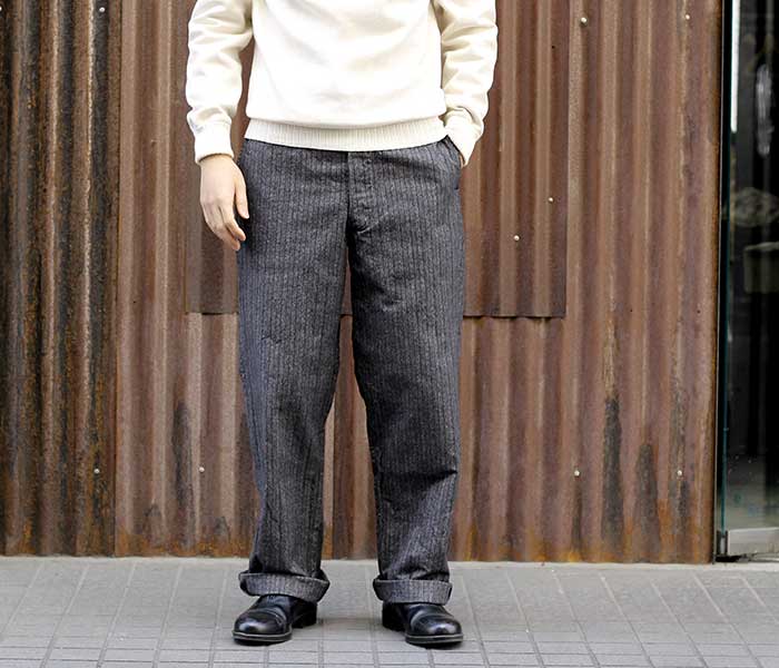 1930's French antique HBT linen Bourgeron trousers – Maison