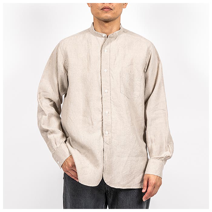 ワーカーズ WORKERS バンドカラーシャツ リネン Band Collar