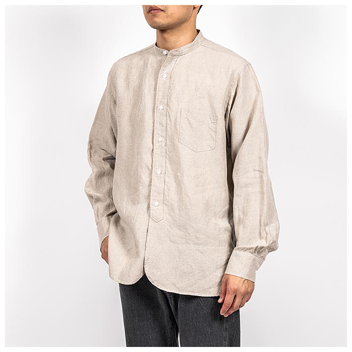 ワーカーズ WORKERS バンドカラーシャツ リネン Band Collar